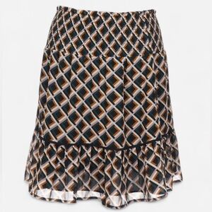 DR2 Geometric Mod Boho Mini Skirt Casual Pull On Size Medium LIKE NEW